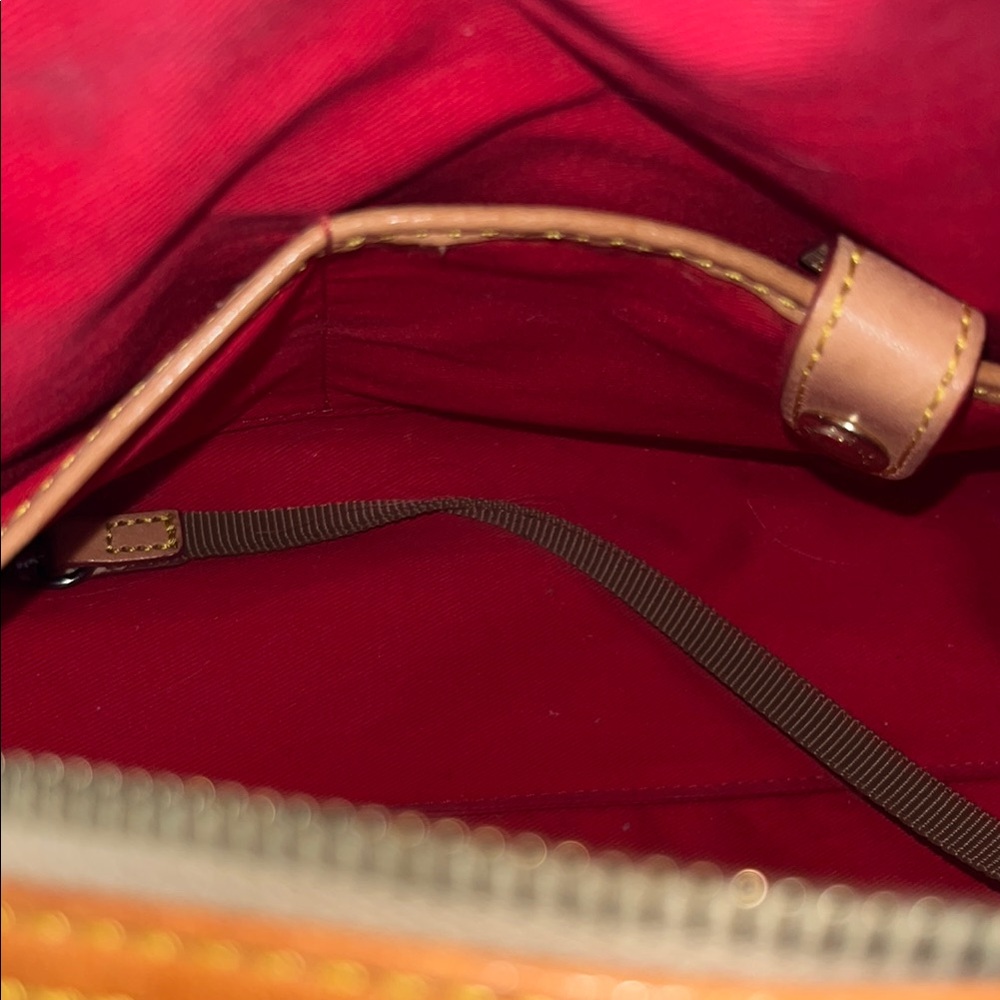 Dooney & Bourke Green and White Satchel with Leather Trim - Picture 9 of 10